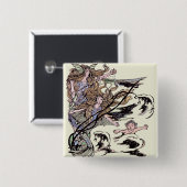 Mermaids Vintage Viktorianische Illustration Button (Vorne & Hinten)