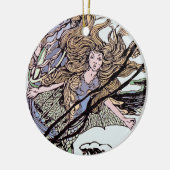 Mermaids Vintage Viktorianische Illustration Keramikornament (Links)
