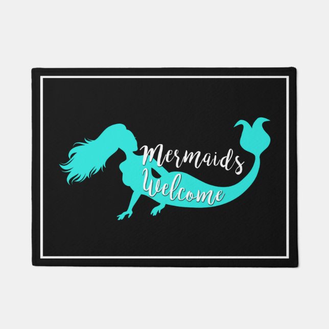 Mermaids Welcome Nautical Fußmatte (Vorderseite)