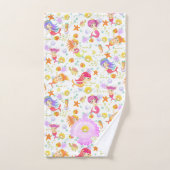 Mermaids White Badhandtuch Set (Handtuch)