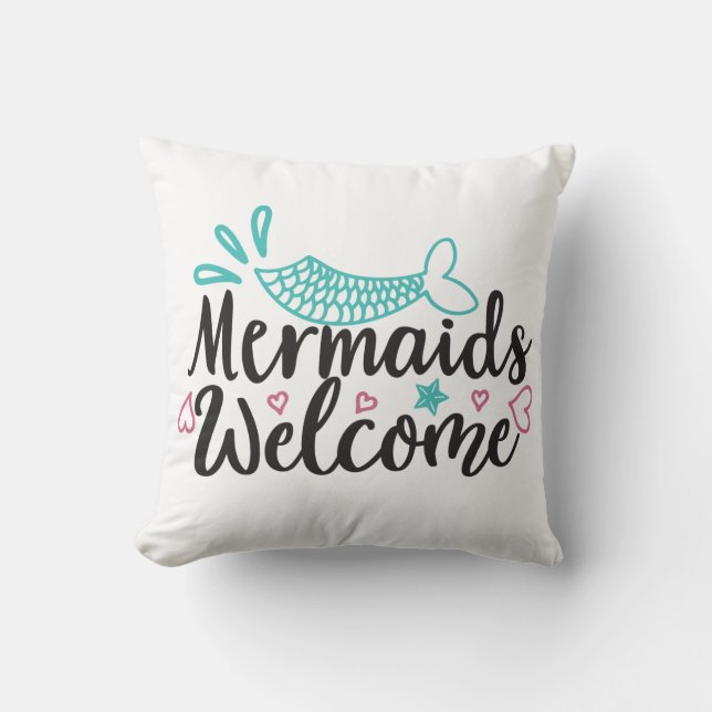 Mermaids Willkommen Kissen (Vorderseite)