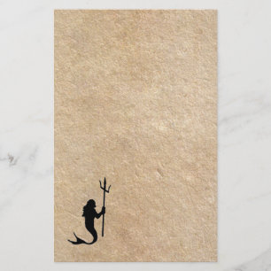 Merman auf alter Pergament Briefpapier