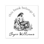 Merman Book Lover Gift "From the Library" Buch Permastempel (Design)