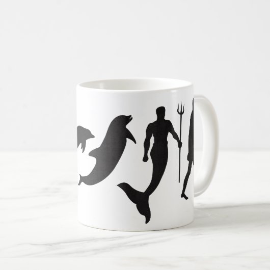 Merman-Evolution Kaffeetasse (VorderseiteRechts)