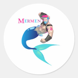 Merman Gay Cruise S für Männer Strände Boote und B Runder Aufkleber