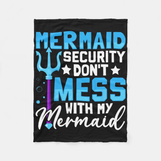 Merman Mer Vater Mermaid Security Don&#: nicht mit Fleecedecke (Vorderseite)