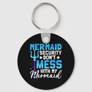 Merman Mer Vater Mermaid Security Don&#: nicht mit Schlüsselanhänger
