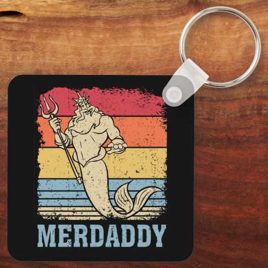Merman Mermaid Daddy Fish Father Schlüsselanhänger (Rückseite)