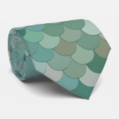 Merman Mermaid Scales Blue Gemusterte Krawatte (Gerollt)