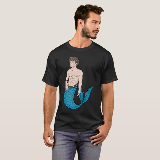 Merman Mermen Merboy Majestic Boy Mermaid Schwimme T-Shirt (Vorne ganz)