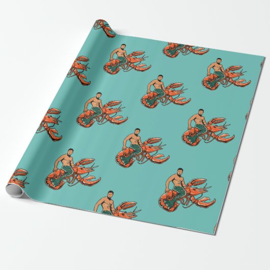Merman Riding Humster Geschenkpapier (Ungerollt)