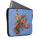 Merman Riding Lobster Laptop Case (Vorne Rechts)