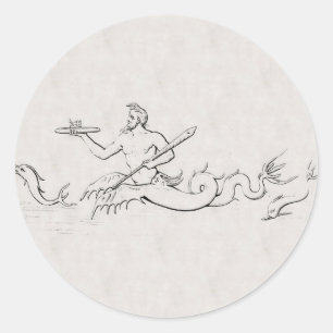 Merman Runder Aufkleber