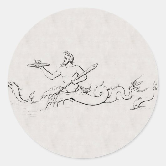 Merman Runder Aufkleber (Vorderseite)