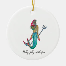 Merman Santa Keramik Ornament