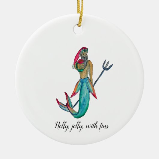 Merman Santa Keramik Ornament (Vorne)