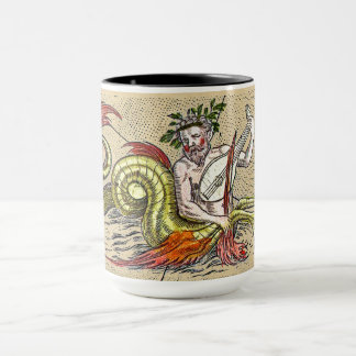 Merman spielt eine mittelalterliche Lyre Tasse