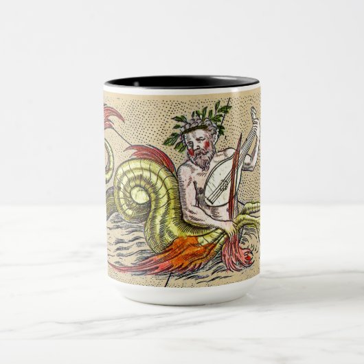 Merman spielt eine mittelalterliche Lyre Tasse (Zentrum)