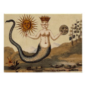 Merman Sun und Moon Symbol Perfect Poster (Vorderseite)
