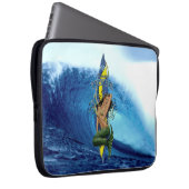MerMarilyn Meerjungfrau-Surfbrett-tropische Welle Laptopschutzhülle (Vorne Rechts)
