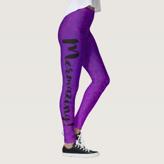 Mermazing Aufschrift-lila Meerjungfrau-Frauen Leggings (Rechts)