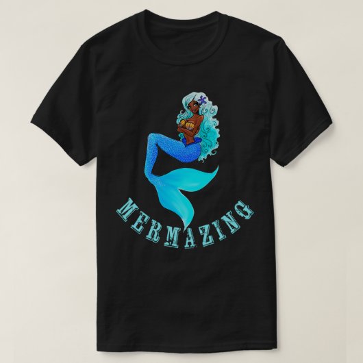 Mermazing Blue Mermaid Unterwasserliebhaber Sirena T-Shirt (Design vorne)