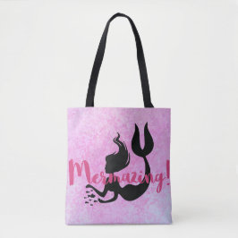 Mermazing Meerjungfrau-Silhouette-Rosa gemasert Tasche