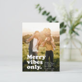 Merme Vibes nur Retro Spaß Foto Urlaub Postkarte (Stehend Vorderseite)