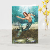 Mermen-Gruß-Karte Karte (Gelbe Blume)