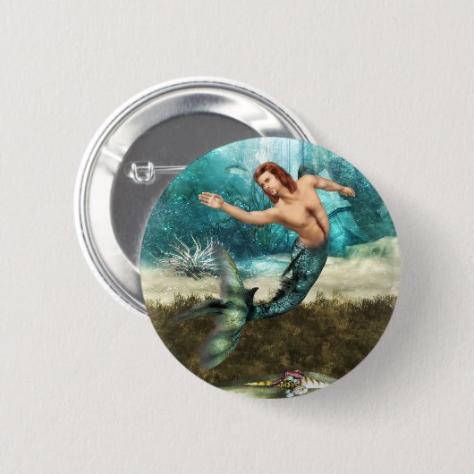 Mermen-Knopf Button (Vorne & Hinten)
