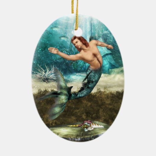 Mermen-Verzierungen Keramikornament (Hinten)