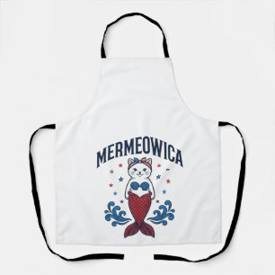 Mermeowica Patriotische Katze Meerjungfrau Shirt D Schürze