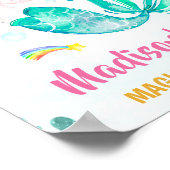 Mermicorn Begrüßungsschild Party Magisches Geburts Poster (Ecke)