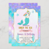 Mermicorn-Geburtstagseinladung Dankeskarte (Vorne/Hinten)