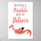 Mermingo: Mermaid Flamingo Inspiration Zitat Poster (Vorne)