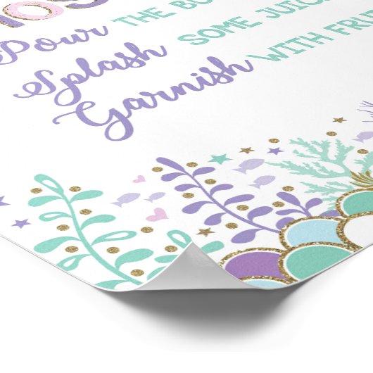 Mermosa Bar Mermaid Mimosa Bar Schild Kinderdusche (Ecke)