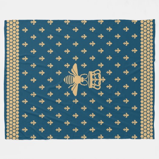 Merovingian Lilie und königliche Biene Fleecedecke (Vorderseite (Horizontal))