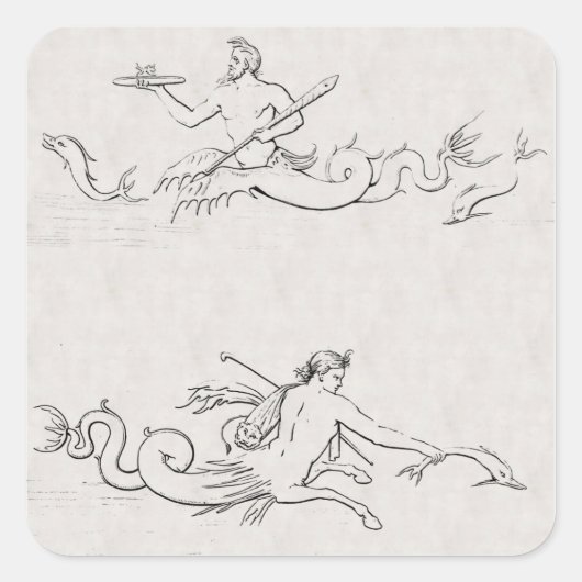 Merpeople Quadratischer Aufkleber (Vorderseite)