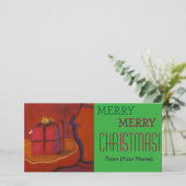 Merr Frohe Weihnachten individualisierbare Notecar (Stehend Vorderseite)