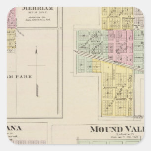 Merriam, Altamont, Montana, Hügel-Tal, Kansas Quadratischer Aufkleber