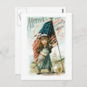 Merricks Thread Girl mit US-Flagge Postkarte (Vorne/Hinten)