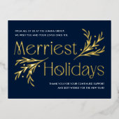 Merridays FOIL Business Holiday Postkarte (Vorderseite)
