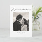 Merried Christmas Elegante Moderne Hochzeit Ankündigung (Stehend Vorderseite)