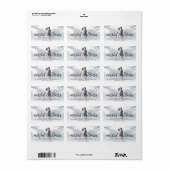 Merried Christmas Holly Mistletoe Foto Address Adressaufkleber (Vorne)