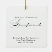 Merrier als Großeltern Foto Elegante Kalligraphie Keramikornament (Rückseite)