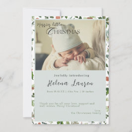 Merrier Little Christmas Birth Announcement Card Einladung