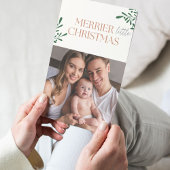 Merrier Little Christmas One Foto Greenery Karte