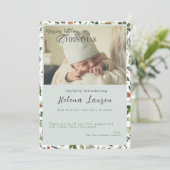 Merrier Little Christmas Simple Birth Ankündigung (Stehend Vorderseite)