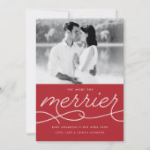 Merrier Pregnancy Ankündigung Weihnachtskarte (Vorderseite)