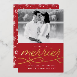 Merrier Pregnancy Announction Foil Holiday Card Folien Feiertagskarte